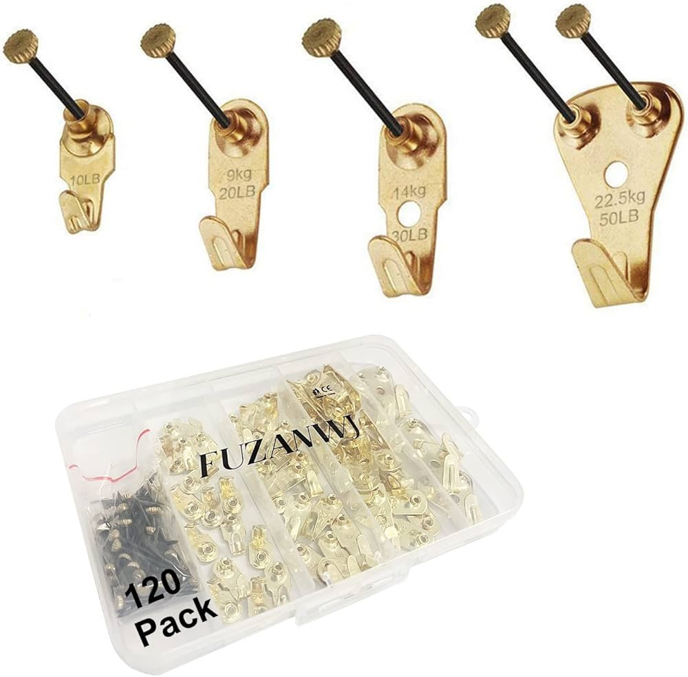 Picture Hangers, 120pcs Picture Hooks with Nails, FUZANWJ Picture Hanging kit, Wall Hangers, Wall... | Amazon (US)