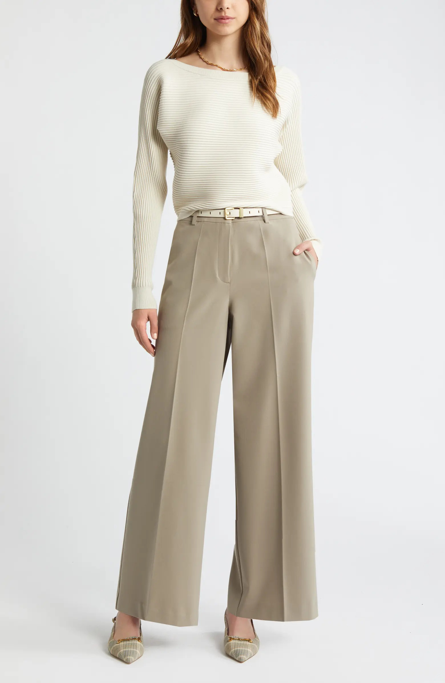 Open Edit Luxe Sculpt Rib Dolman Sleeve Sweater | Nordstrom | Nordstrom