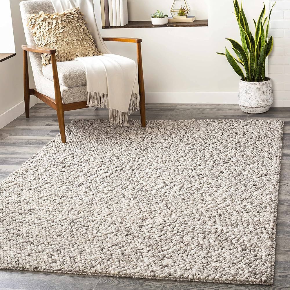 Hauteloom Knott Living Room, Bedroom Area Rug - Wool & Viscose - Handmade Bubble Weave - Bohemian... | Amazon (US)