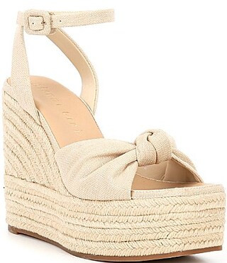 Gianni Bini Shanessa Linen Knot Jute Woven Platform Wedge Sandals - 7 | Dillard's