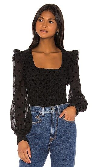 Moxie Smocked Top in Black | Revolve Clothing (Global)