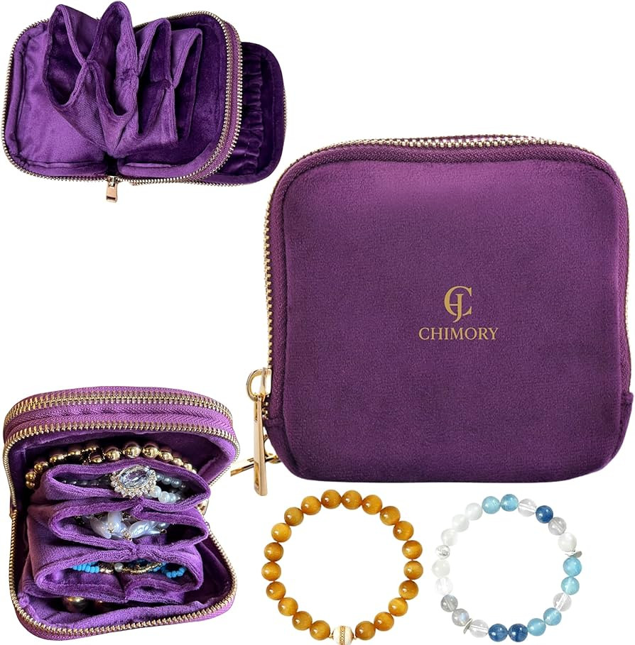2026 Travel Jewelry Case, Jewelry Travel Case for Crystal Bracelets, Rings, Bangles with Double S... | Amazon (US)