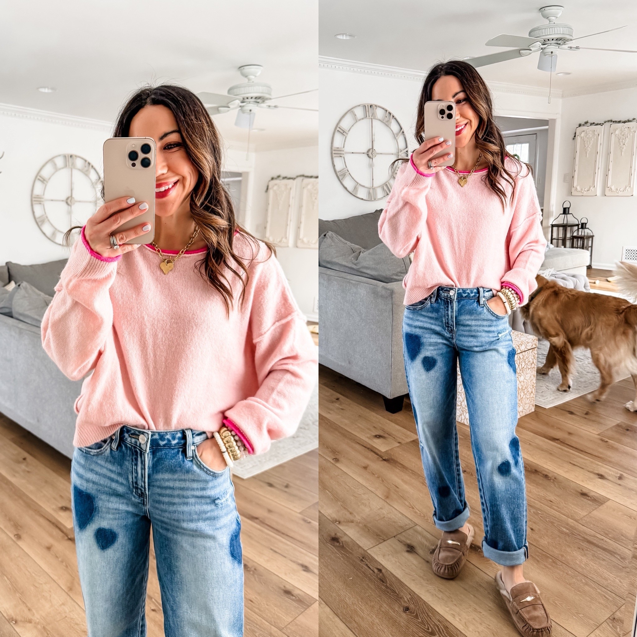 Small pink sweater, 25 boyfriend jeans. Valentine’s Day outfit.

#LTKValentine #LTKOver40

#LTKOver40 #LTKValentine