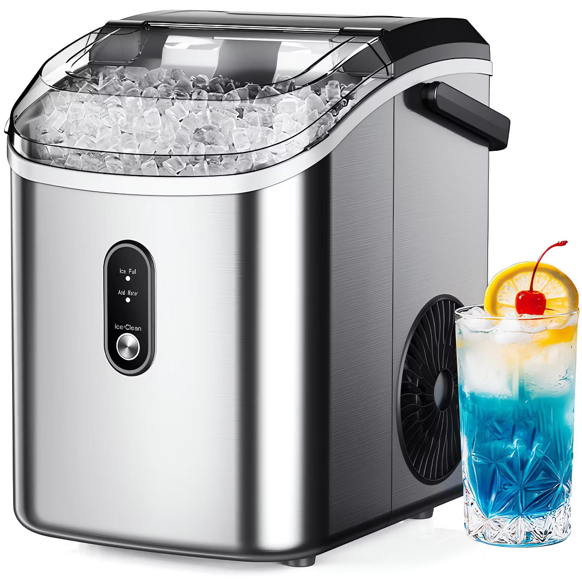 Simzlife Nugget Ice Maker Countertop, 35 Lbs/Day, Stainless Steel, 1.8 Lbs Storage, Silver | Target