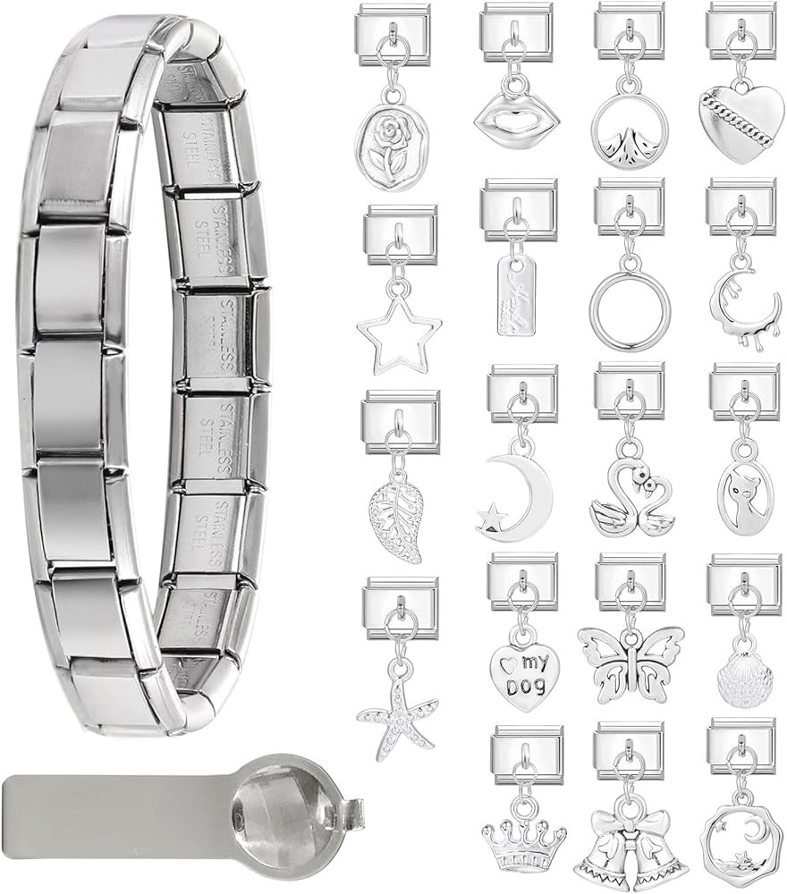 papasgix Italian Charms, Italian Charms Set 10mm*9mm Italian Charm Bracelet Link, Love Fruit Cake... | Amazon (US)