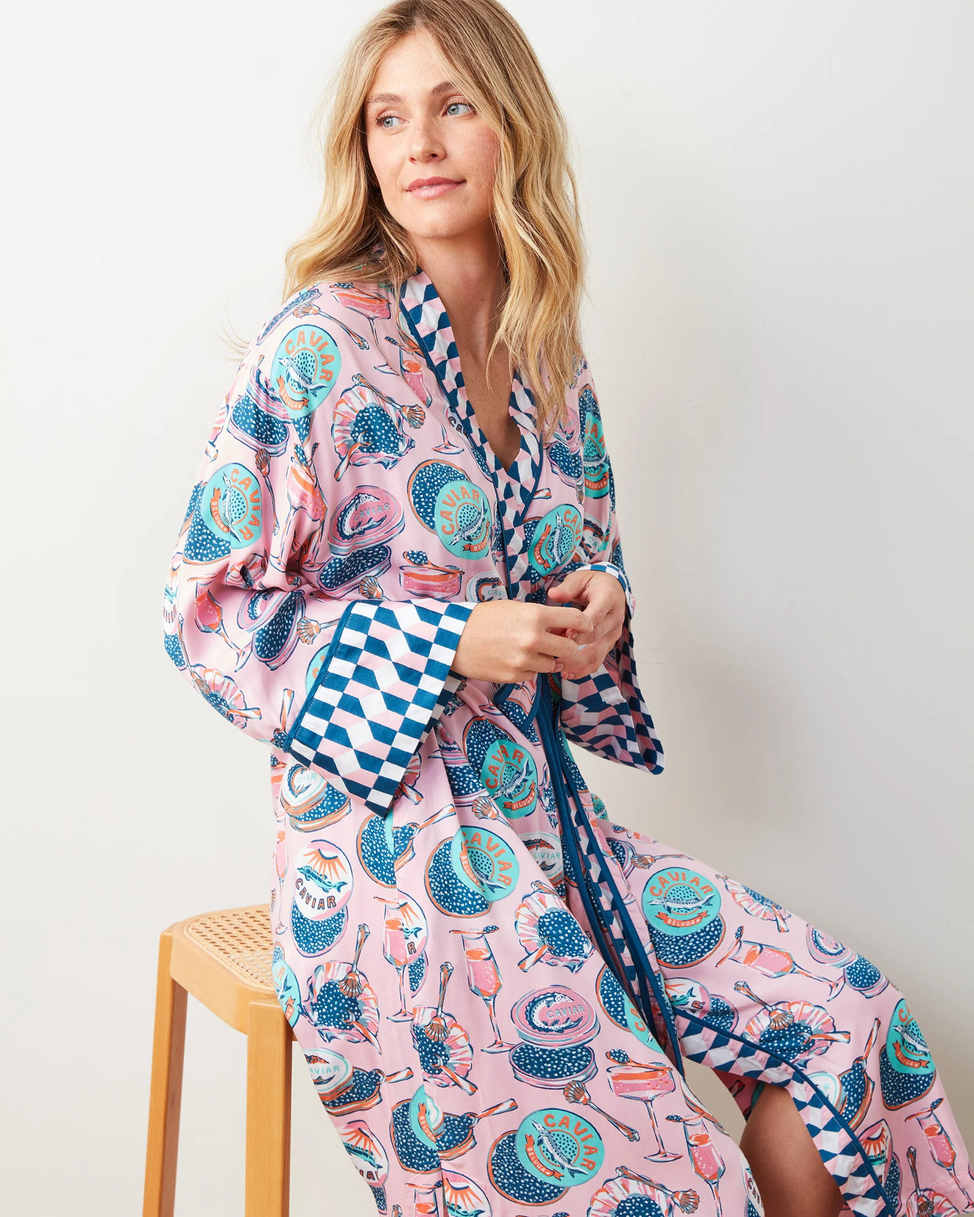 Champagne & Caviar - Satin Robe - Blush | Printfresh