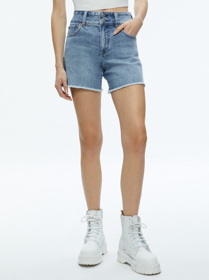 HAN HIGH RISE WIDE WAISTBAND SHORT | Alice + Olivia