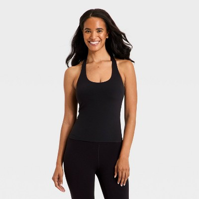 Women's Everyday Soft Halter Neck Support Tank Top - All In Motion™ Black L | Target