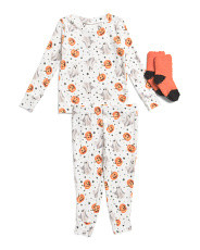 Toddlers 2pc Ghost And Pumpkin Velour Pajama Set | Marshalls