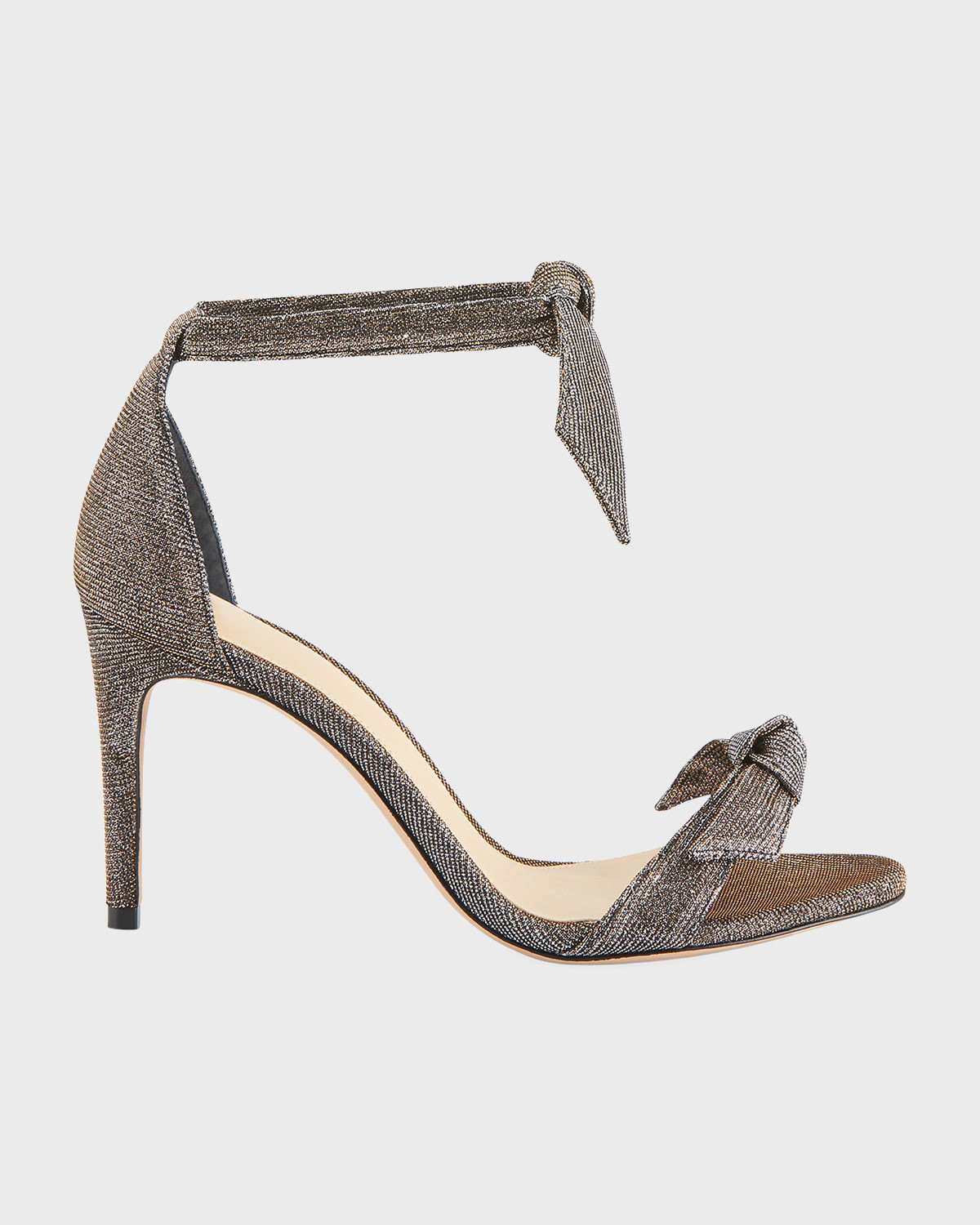 Clarita Mid-Heel Metallic Evening Fabric Sandals | Neiman Marcus