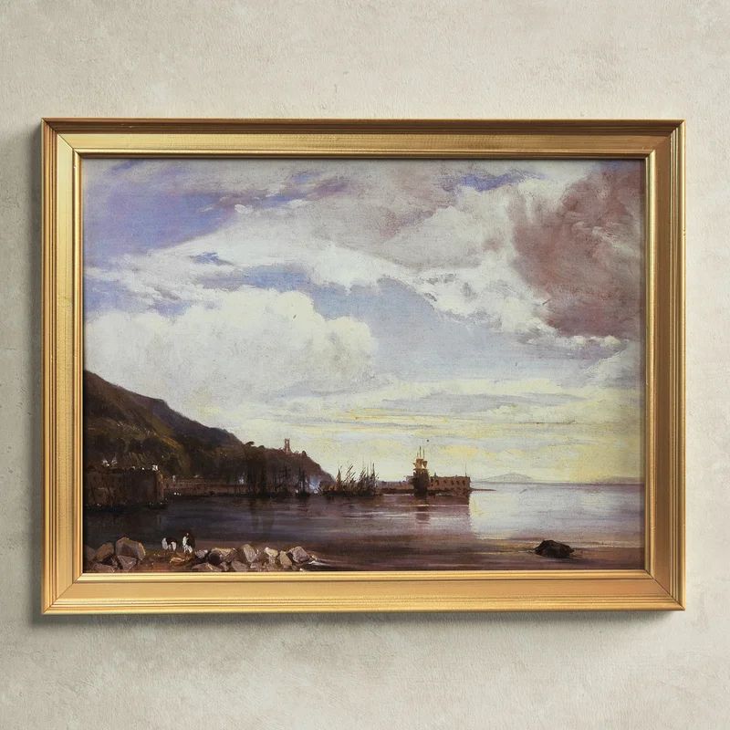 Watercolor Seascape Print With Wood Frame | Wayfair North America