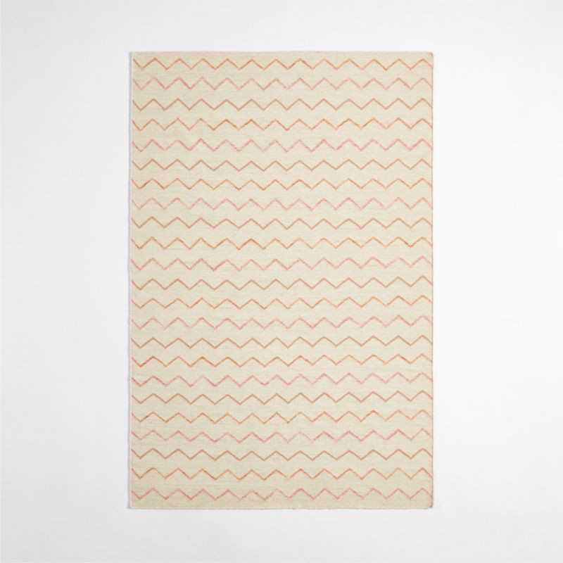 Ziggy Flatweave Wool and Cotton Pink Kids Colorful Area Rug 8'x10' + Reviews | Crate & Kids | Crate & Barrel