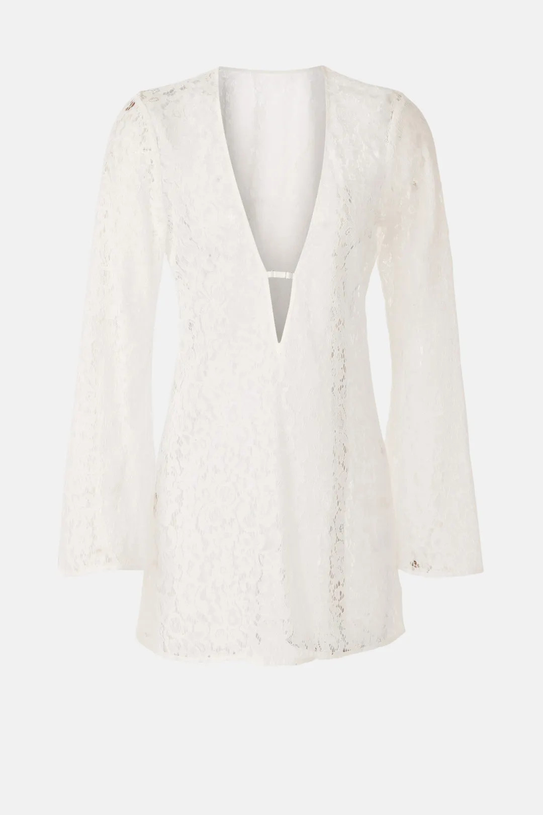 Ronny Kobo x RTR Plunge Mini Lace Cover Up | Rent the Runway