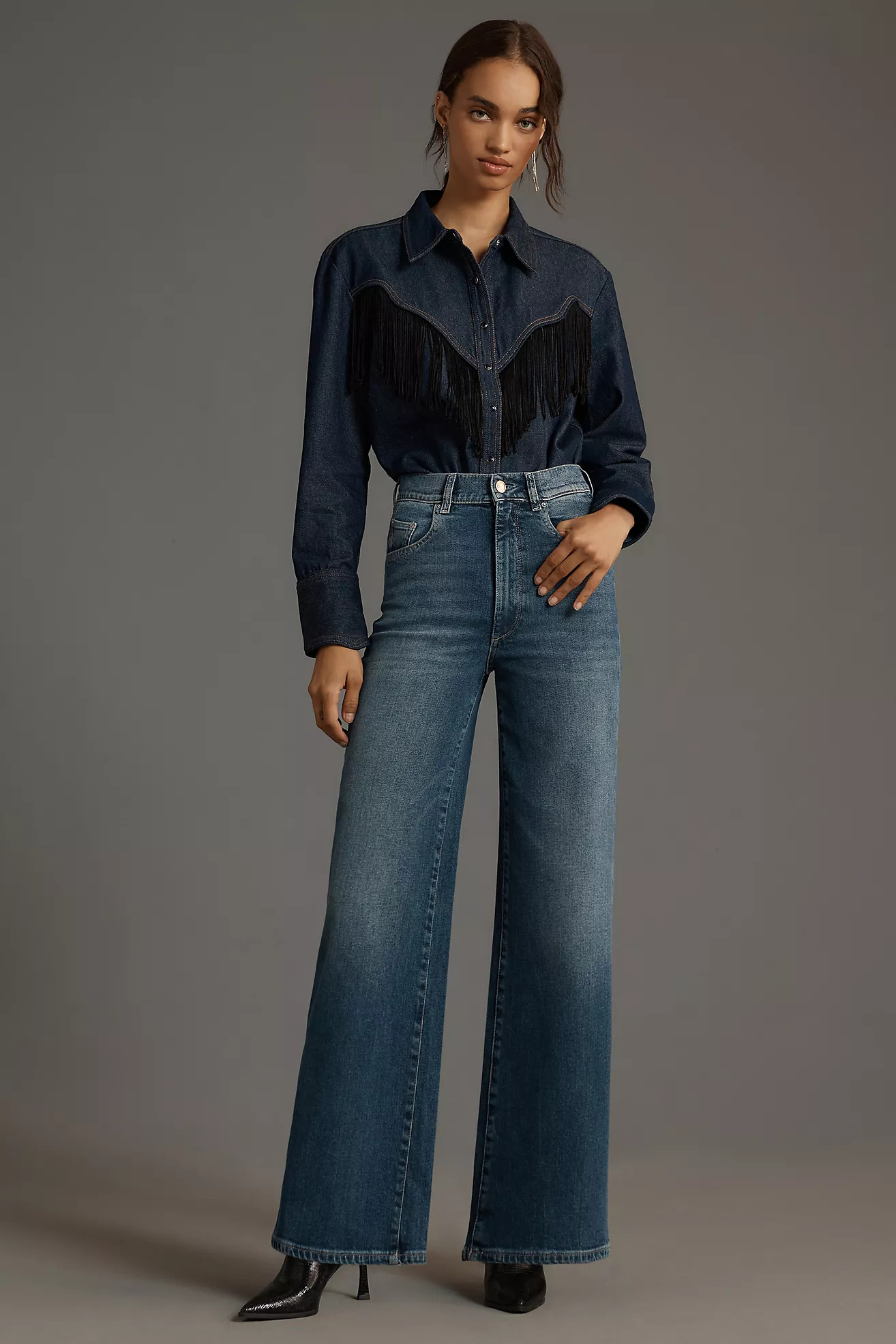 DL1961 Hepburn High-Rise Wide-Leg Ankle Jeans | Anthropologie (US)