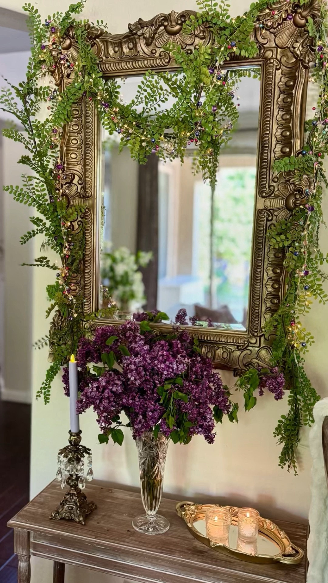 Add instant elegance with this very budget friendly and darling Gold Mirror Tray for a mere $13!! 

Add some votive candles or a small glass vase of flowers to the tray for instant elegance. 

**About the green garland… I got it a few years ago from Target. I’ve been looking for a similar one for you all ever since. Target has not brought it back or created an updated version. I’ve included a few somewhat similar options. 

Gold mirror, gold mirror tray, budget friendly decor, Walmart home decor 

#LTKHome #LTKFindsUnder50