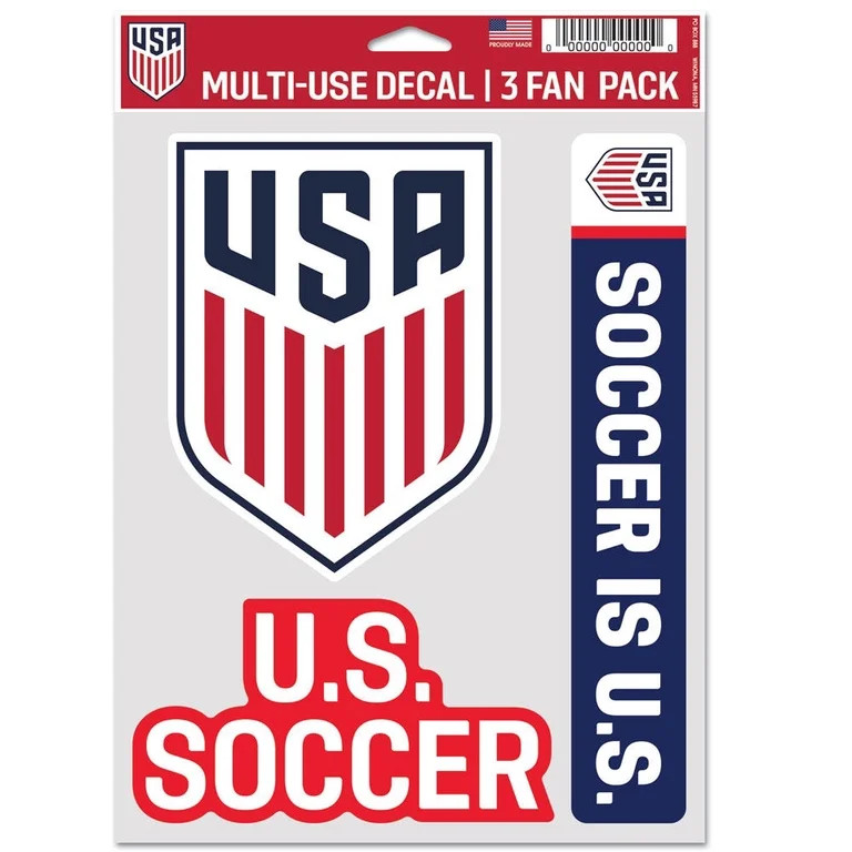 United States Men's National Soccer Team 5" x 7.75" 3 Pack Fan Decals | Walmart (US)
