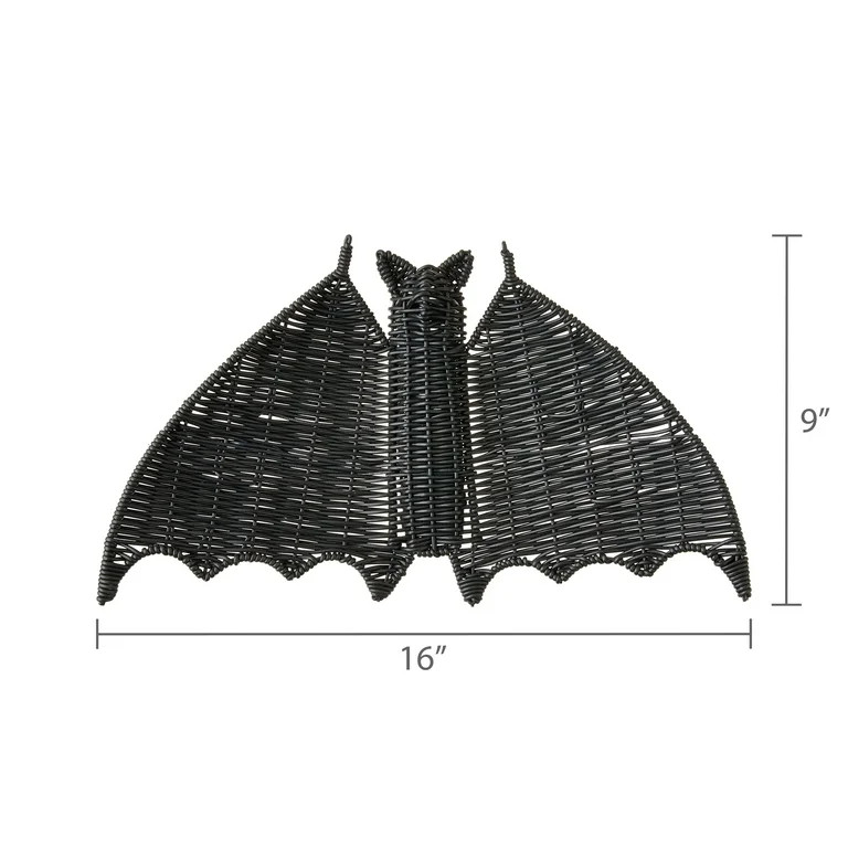 Woven Bat Tabletop Decor, Black, 9.25", Halloween by Way To Celebrate - Walmart.com | Walmart (US)