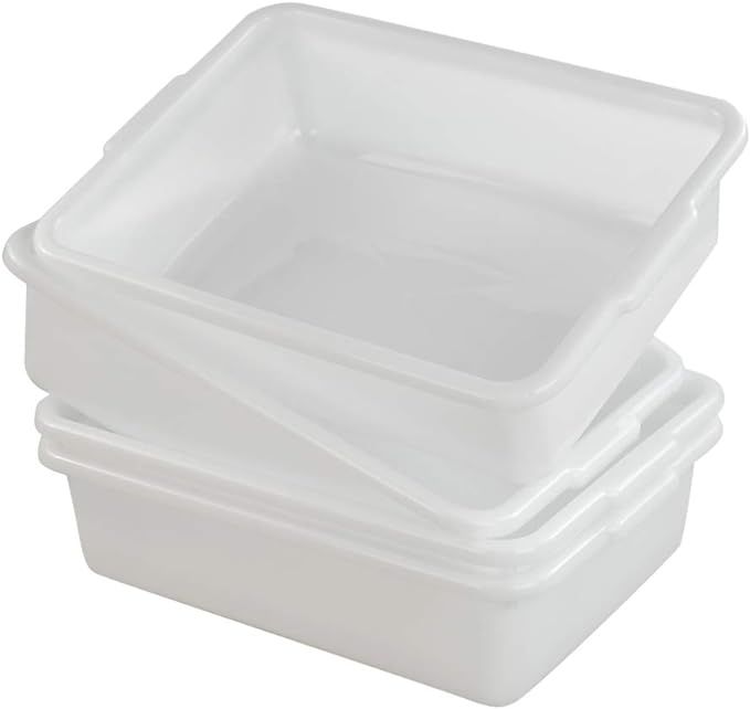 AnnkkyUS 4-pack Bus Tubs Commercial, 8 L White Plastic Wash Basin Bus Box | Amazon (US)