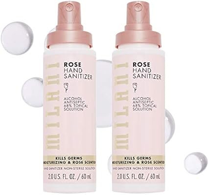 Milani Rose Hand Sanitizer (2 fl oz each) - 2 Pack - Hydrating Hand Sanitizer with Rose Scent, Ve... | Amazon (US)