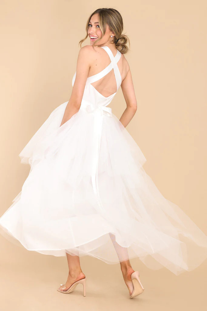 Graceful Movements White Maxi Dress | Red Dress 