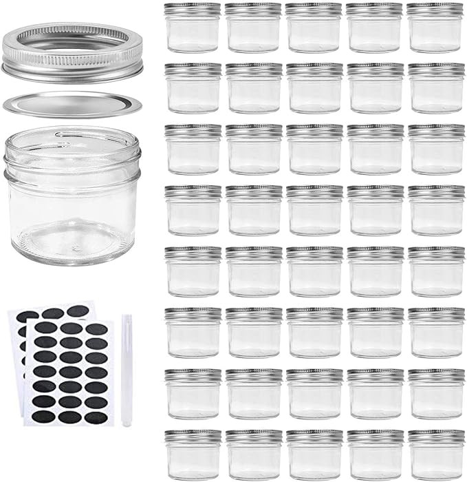 Accguan 4oz / 120ml Mason Jars Glass Jelly Jars, Canning Jars With Regular Lids, Ideal for Honey,... | Amazon (US)