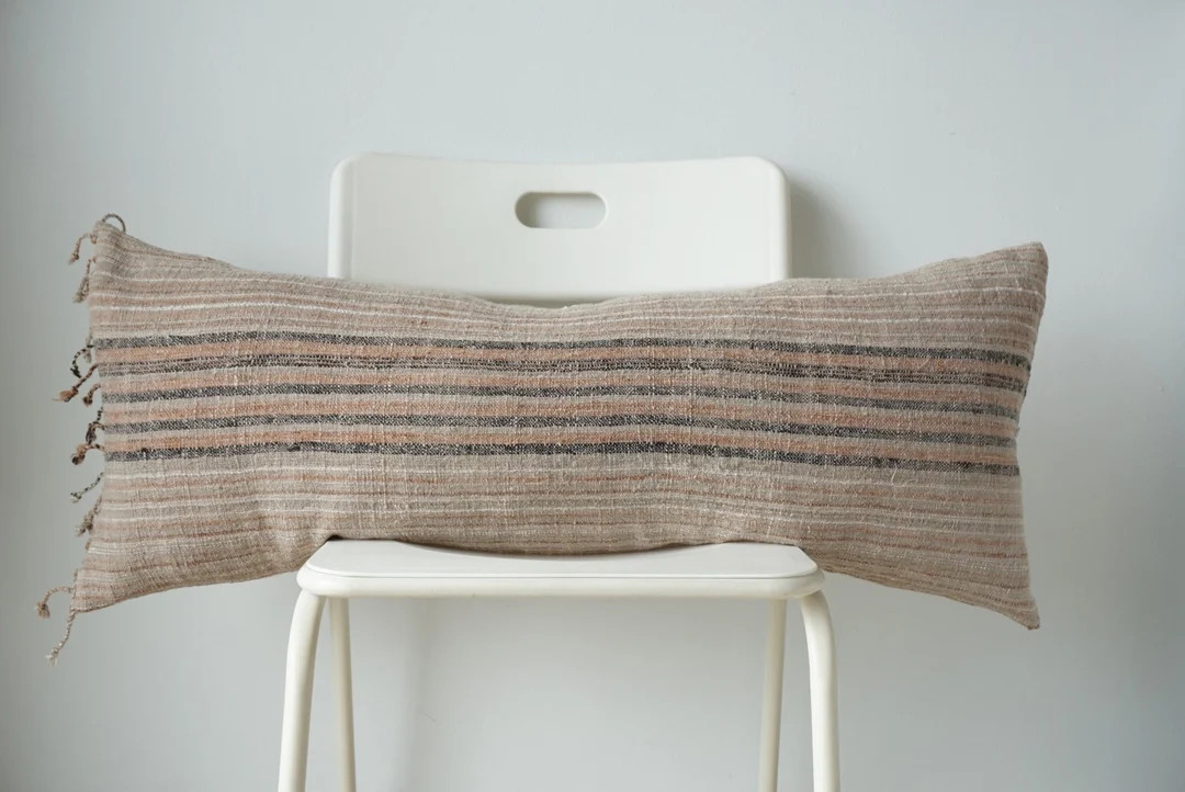 Lumbar Pillow, Fringes Pillow, Woven Pillow, Boho Pillow, Farmhouse Decor, Decorative Pillow - Et... | Etsy (US)