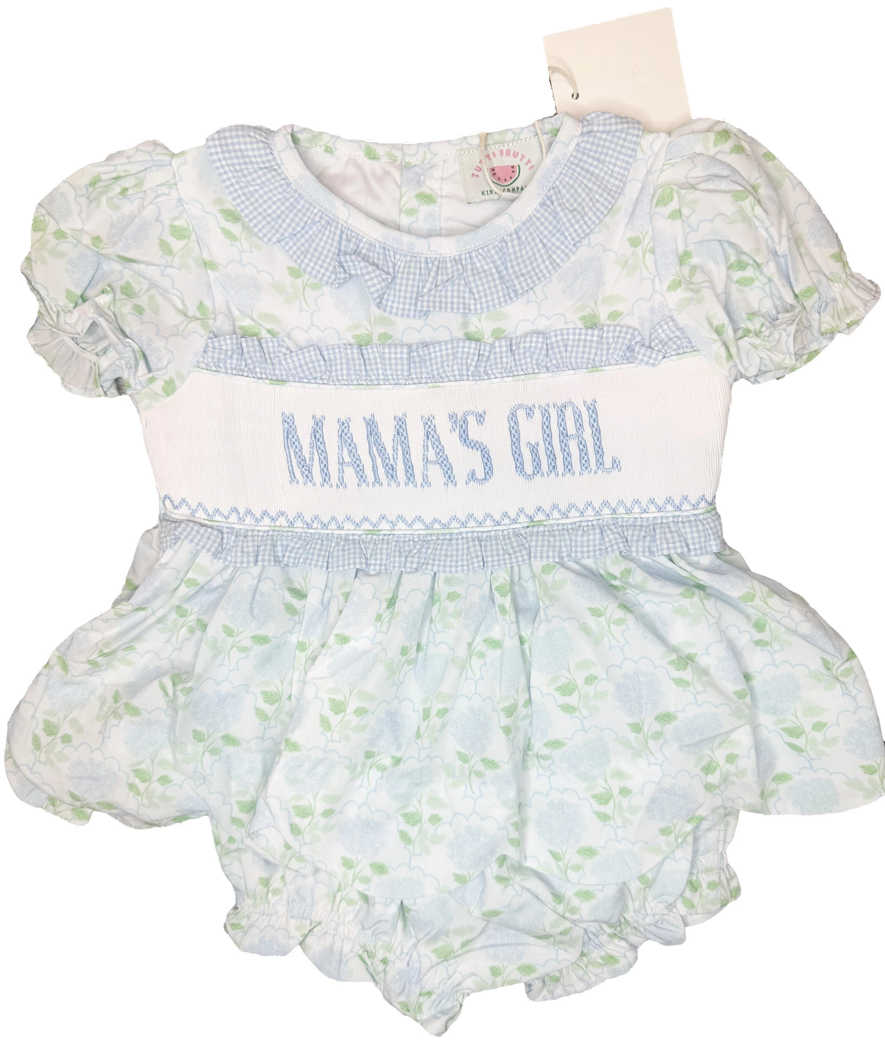 Spring PO ships march(1-31): hydrangea mamas girl diaper set | Tutti Frutti Kids Co