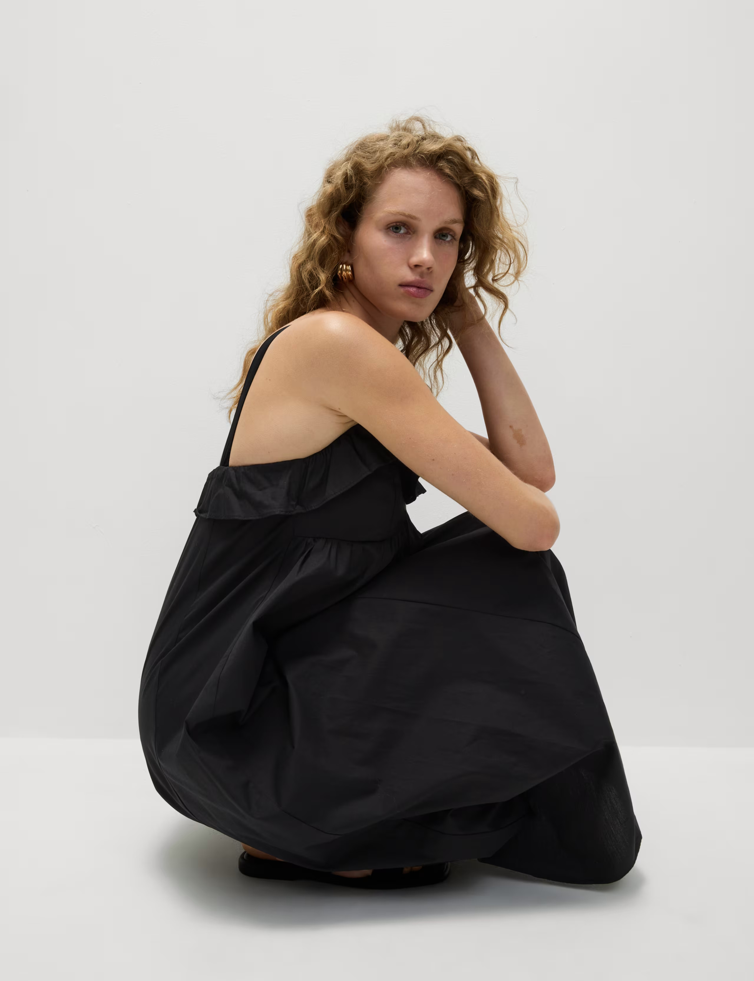 Pure Cotton Ruffle Midaxi Cami Dress | Marks & Spencer (UK)