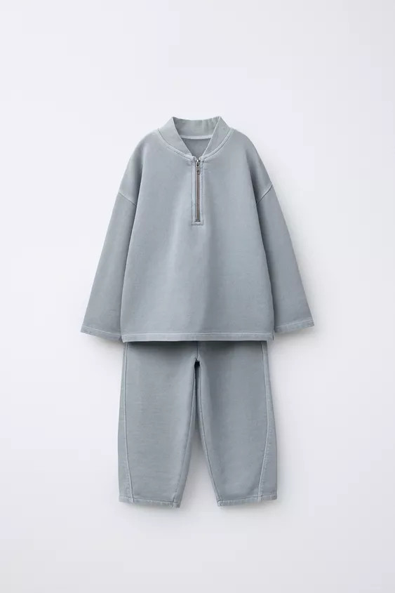 PLAIN SWEATSHIRT AND TROUSERS JOGGING SET | Zara UK