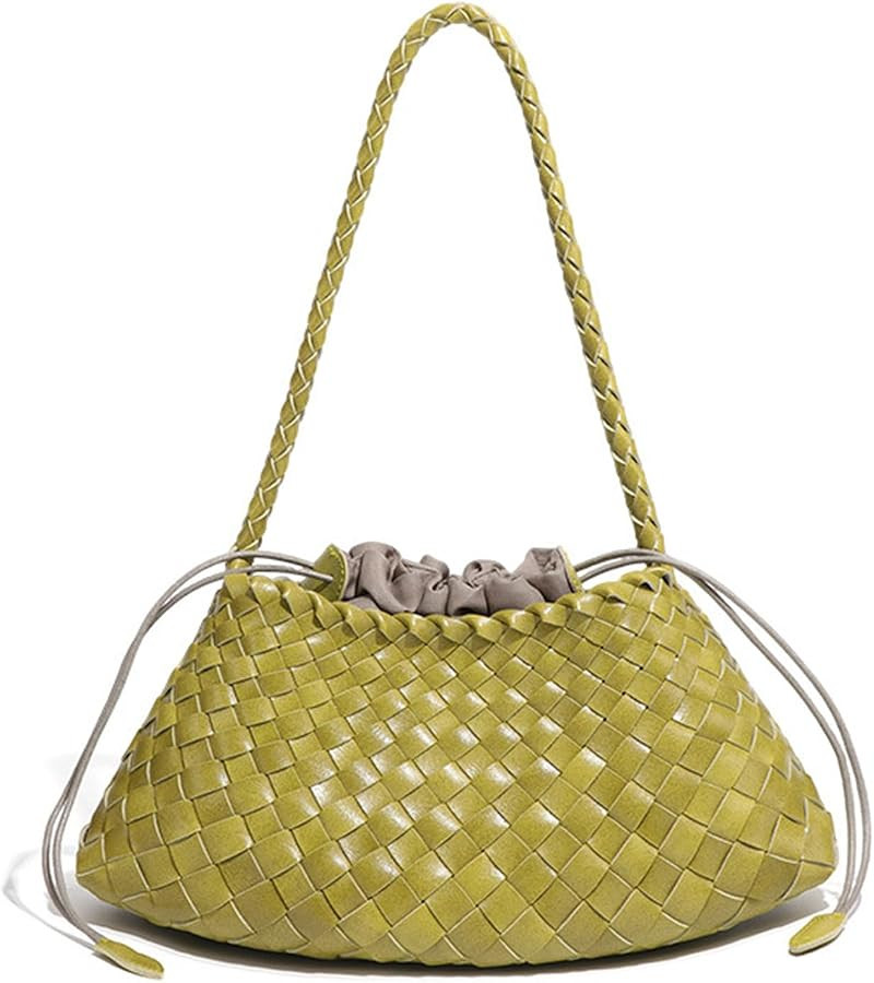Women's Woven Bag \u2013 Vegan Leather Shoulder Tote | Amazon (US)