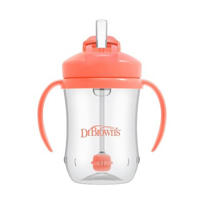 Dr. Brown's Milestones 9 fl oz Baby First Straw Cup - Coral | Target