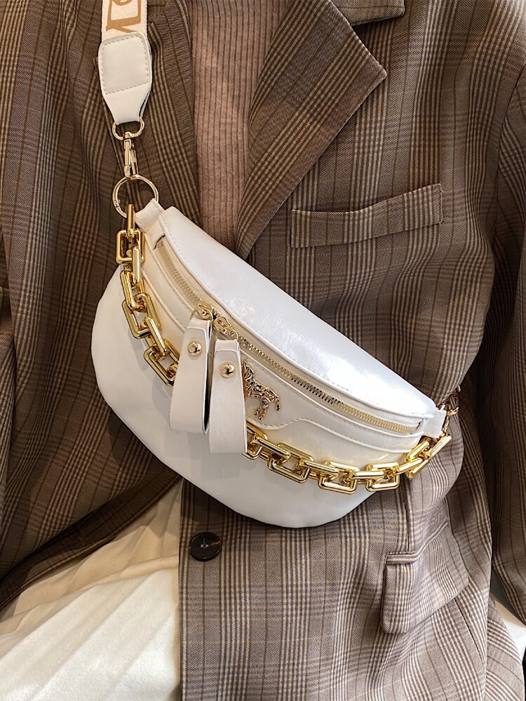 Mini Metal & Chain Decor Waist Bag | SHEIN