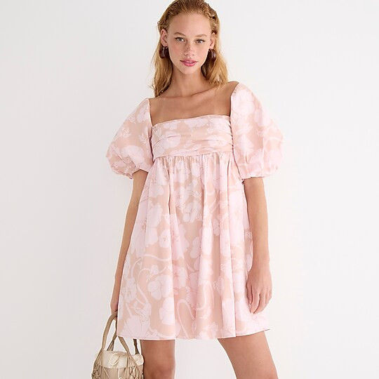 Puff-sleeve mini dress in windswept floral | J. Crew US
