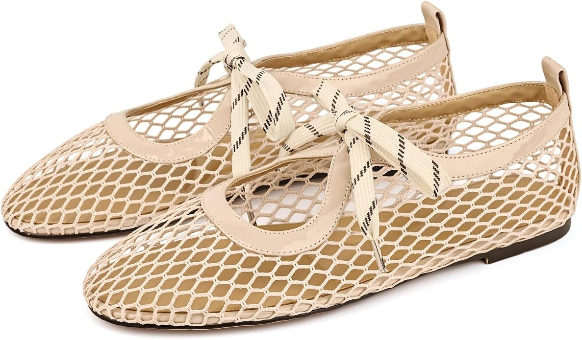 Lace Up Ballet Flats for Women Mary Jane Shoes | Amazon (US)