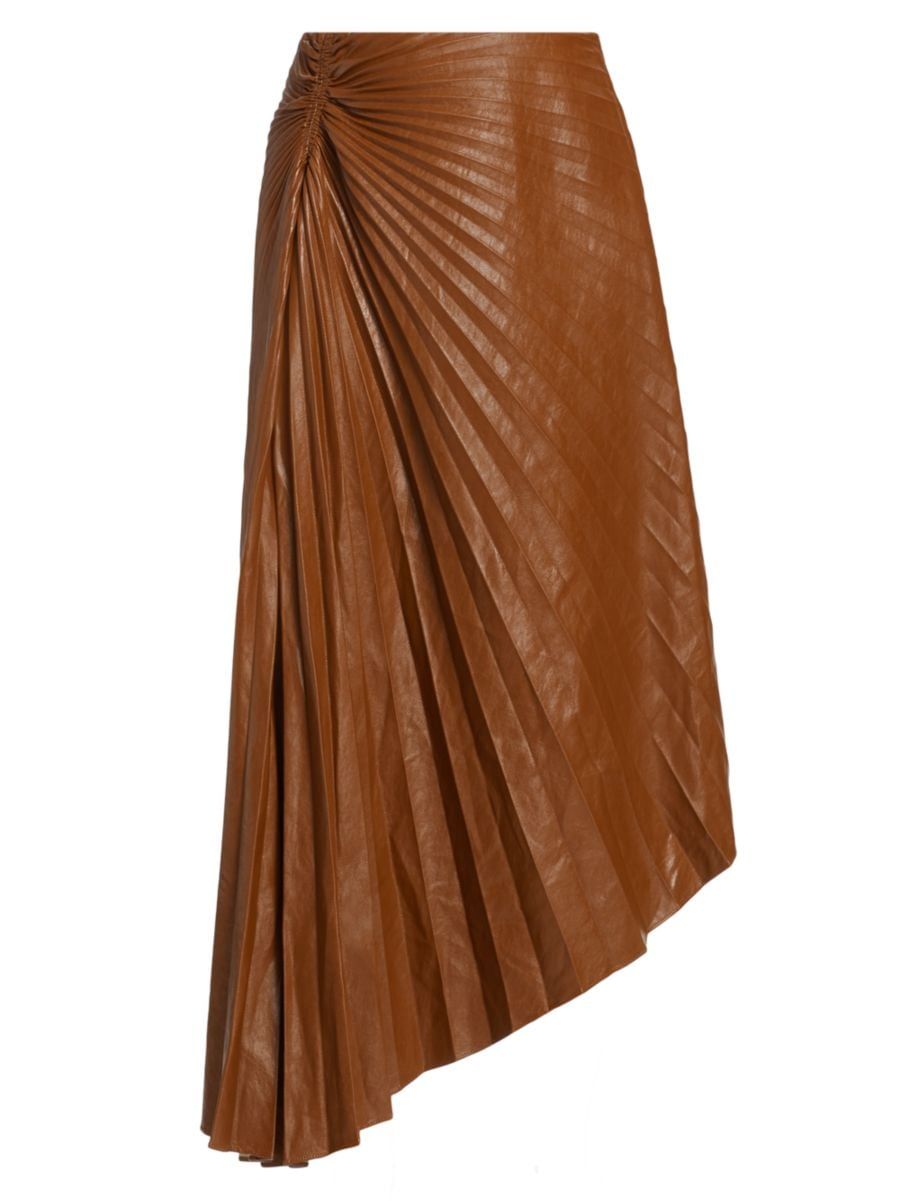 Tracy Faux-Leather Pleated Maxi Skirt | Saks Fifth Avenue