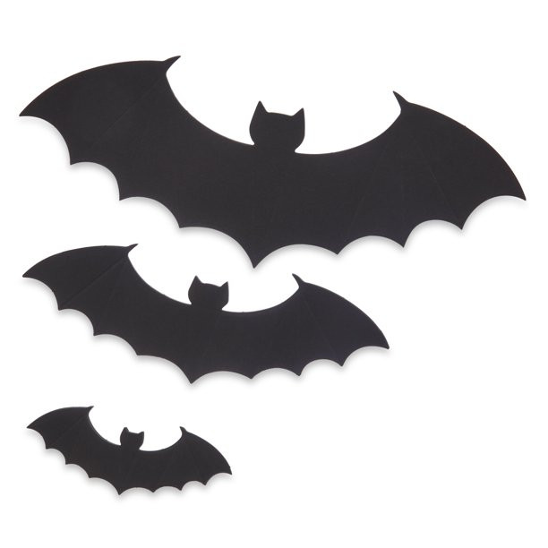 Way To Celebrate Halloween Bat Paper Cutouts, 11 x 4.25in, 8 x 2.75in and 4.5 x 2in, each size ha... | Walmart (US)
