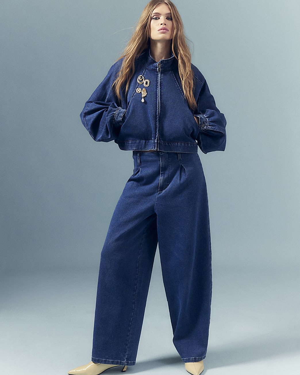 Blue Balloon Wide Leg Jeans | River Island UK & IE