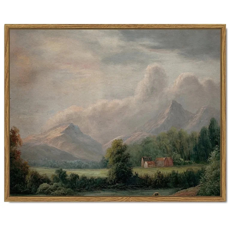 Drsoum Landscape Wall Art Vintage Classical Village Painting 11x14in Grassland Mountains Farmhous... | Walmart (US)