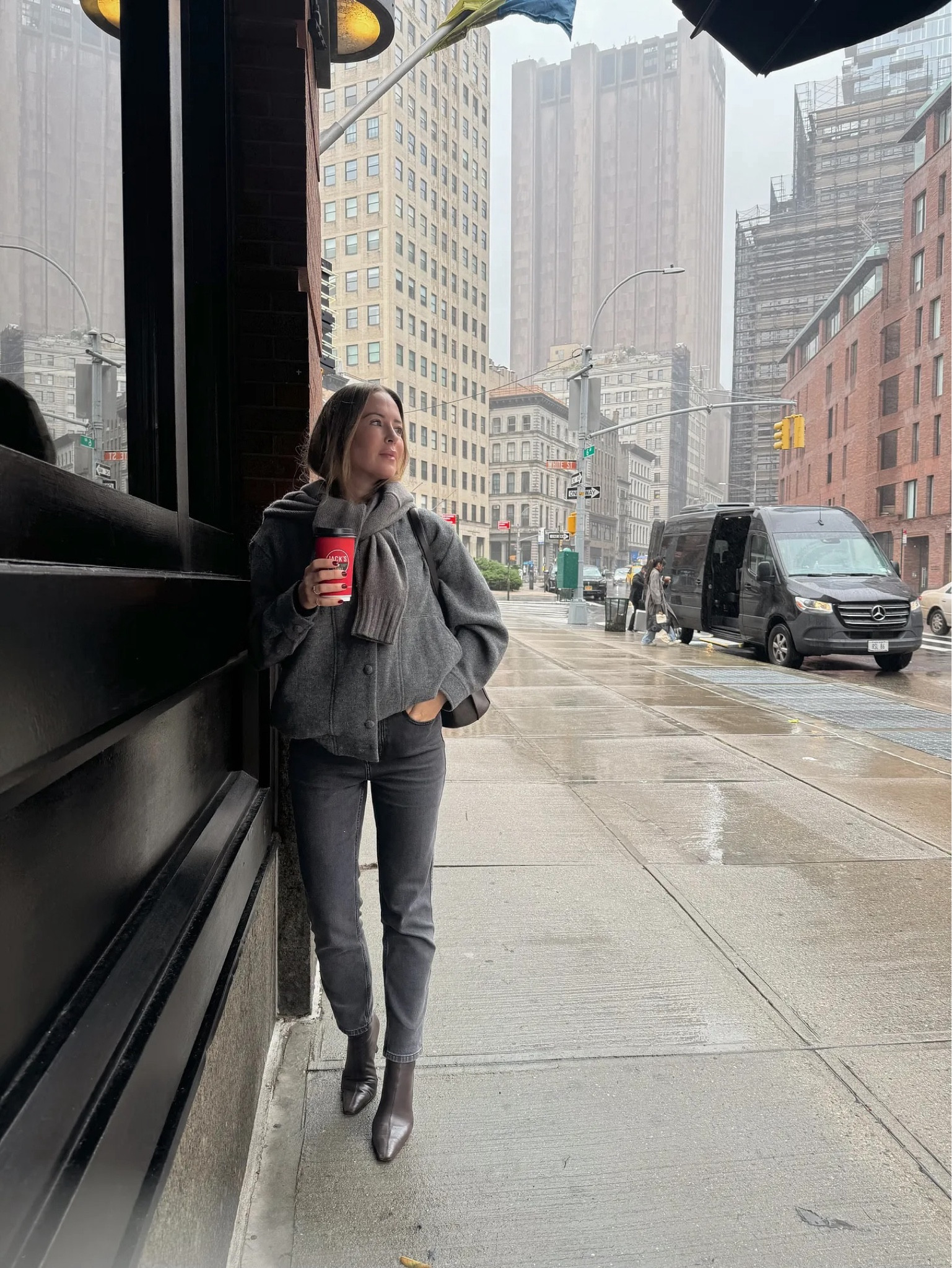 I love how these brown boots soften up this all grey outfit & add some contrast - one of my favorite color combos lately 

#LTKStyleTip