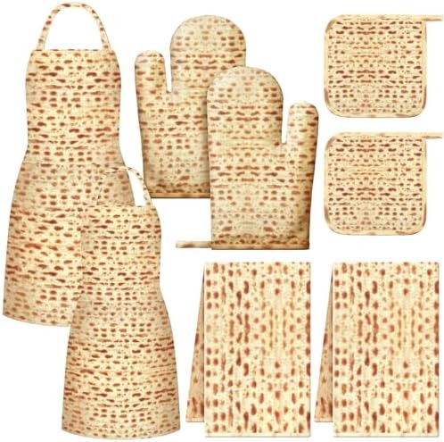 8 Pcs Passover Kitchen Accessories Set Include Passover Apron Oven Mitts Pot Holders Kitchen Towe... | Amazon (US)