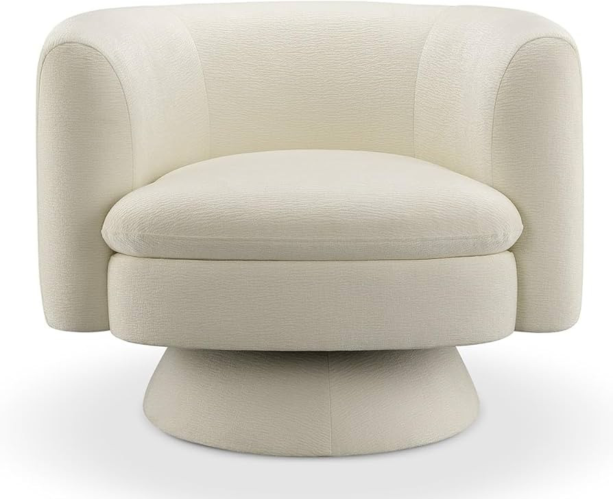 CHERS Swivel Accent Chair, Mid Century Modern Round Barrel Chairs, Upholstered Velvet Fabric Home... | Amazon (US)