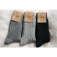 Alpaca Wool Socks Unisex, Great Gift Idea, Natural Soft Cosy | Etsy (US)