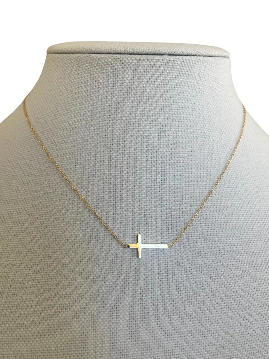 Horizontal Cross Necklace | Iris