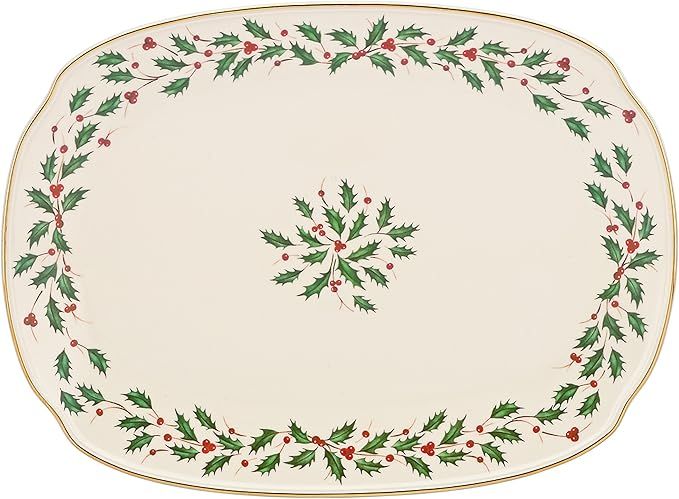 Lenox 830143 Holiday Serving Platter, Red & Green, 4.05 LB | Amazon (US)