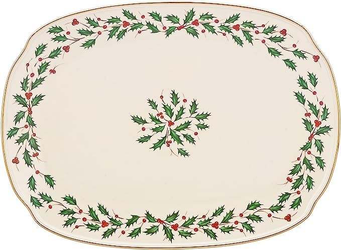 Lenox 830143 Holiday Serving Platter, Red & Green, 4.05 LB | Amazon (US)