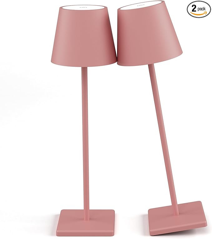 2-Pack LED Cordless Table Lamp, Rechargeable Battery Desk lamp 3W 5500mAh Battery Operated Steple... | Amazon (US)