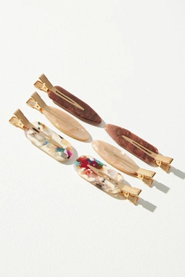 Resin Mixed Shapes Hair Clips, Set of 4 | Anthropologie (US)