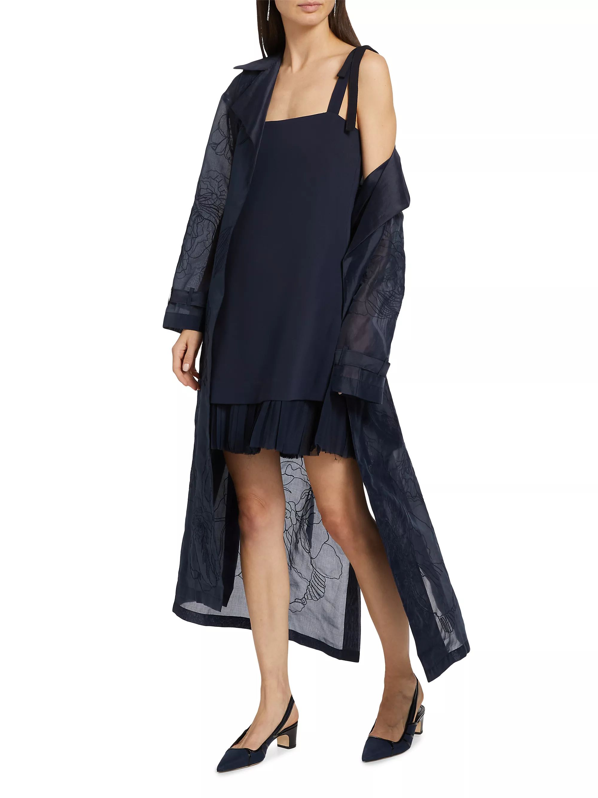 Jayla Embroidered Organza Trench Coat | Saks Fifth Avenue