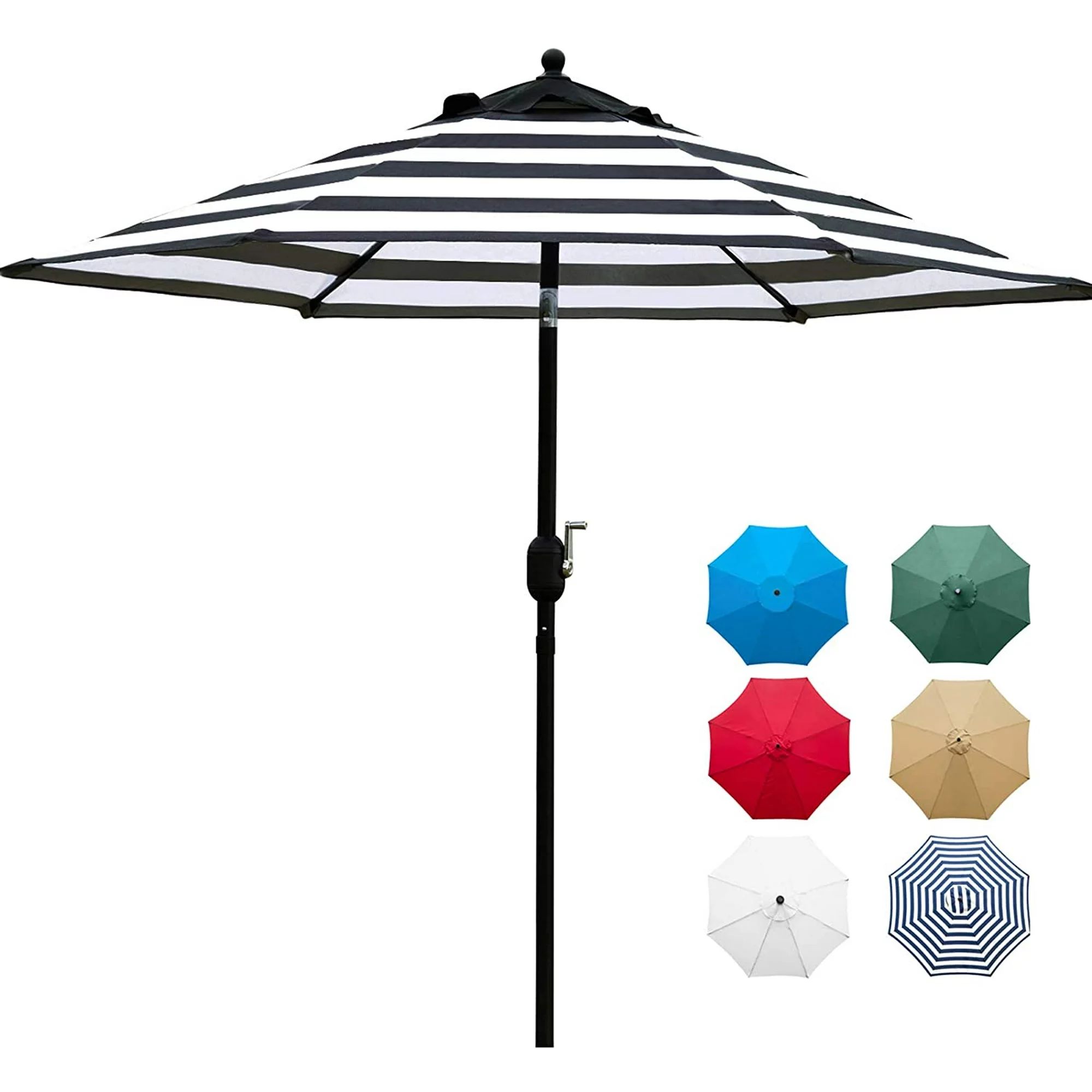 Sunnyglade 7.5' Patio Umbrella Outdoor Table Market Umbrella with Push Button Tilt/Crank, 6 Ribs ... | Walmart (US)