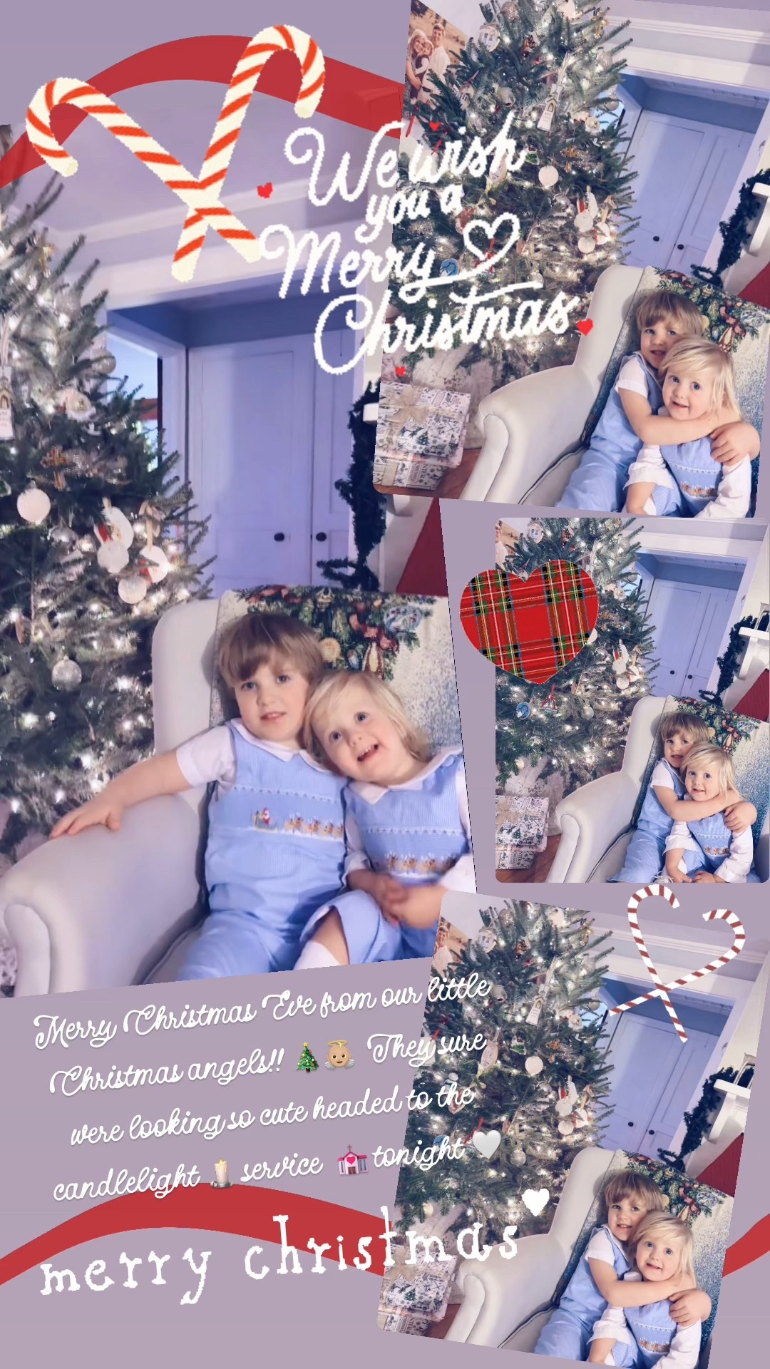 Merry Christmas Eve from our little Christmas angels!! 🎄👼🏼  They sure were looking so cute headed to the candlelight 🕯️ service  💒 tonight 🤍